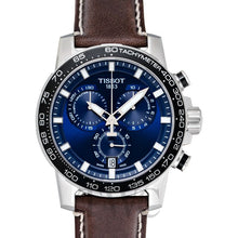 Load image into Gallery viewer, Tissot Supersport Chrono Blue Dial Brown Leather Strap Watch For Men - T125.617.16.041.00