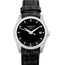 Load image into Gallery viewer, Tissot T Trend Couturier Diamonds Black Dial Black Leather Strap Watch for Women - T035.210.66.051.00