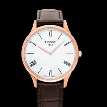 Load image into Gallery viewer, Tissot Tradition 5.5 White Dial Brown Leather Strap Watch for Men - T063.409.36.018.00