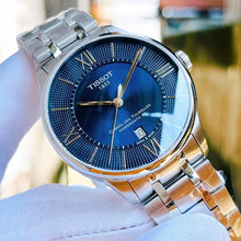 Load image into Gallery viewer, Tissot Chemin Des Tourelles Powermatic 80 Blue Dial Silver Steel Strap Watch for Men - T099.407.11.048.00