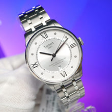 Load image into Gallery viewer, Tissot Chemin Des Tourelles Powermatic 80 Diamonds Silver Dial Silver Steel Strap Watch for Men - T099.407.11.033.00