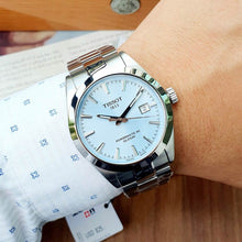 Load image into Gallery viewer, Tissot Gentleman Powermatic 80 Silicium Ice Blue Silver Steel Strap Watch For Men - T127.407.11.351.00