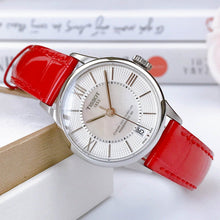 Load image into Gallery viewer, Tissot Chemin Des Tourelles Powermatic 80 Mother of Pearl White Dial Red Leather Strap Watch For Women - T099.207.16.118.00