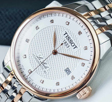 Load image into Gallery viewer, Tissot Le Locle Powermatic 80 Diamonds Silver Dial Two Tone Steel Strap Watch For Men - T006.407.22.036.01