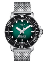 Load image into Gallery viewer, Tissot Seastar 1000 Powermatic 80 Automatic Green Dial Silver Mesh Strap Watch for Men - T120.407.11.091.00