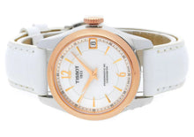 Load image into Gallery viewer, Tissot T-Classic Powermatic 80 Mother of Pearl Silver Dial White Leather Strap Watch For Women - T108.208.26.117.00