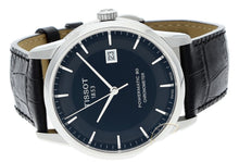 Load image into Gallery viewer, Tissot T Classic Luxury Powermatic 80 Black Dial Black Leather Strap Watch For Men - T086.408.16.051.00