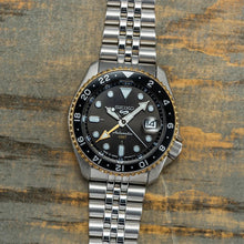 Load image into Gallery viewer, Seiko 5 Sports GMT US Special Edition Automatic Grey Dial Silver Steel Strap Watch For Men - SSK021K1