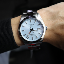 Load image into Gallery viewer, Tissot Gentleman Powermatic 80 Silicium Ice Blue Silver Steel Strap Watch For Men - T127.407.11.351.00