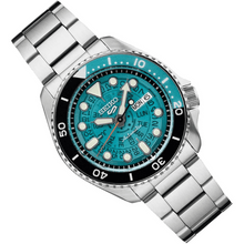 Load image into Gallery viewer, Seiko 5 Sports SKX Skeleton Green Dial Silver Steel Strap Watch For Men - SRPJ45K1