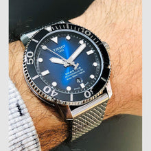 Load image into Gallery viewer, Tissot Seastar 1000 Powermatic 80 Blue Dial SIlver Mesh Bracelet Watch For Men - T120.407.11.041.02