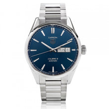 Load image into Gallery viewer, Tag Heuer Carrera Automatic Blue Dial Silver Steel Strap Watch for Men - WAR201E.BA0723
