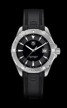 Load image into Gallery viewer, Tag Heuer Aquaracer Quartz Black Dial Black Rubber Strap Watch for Men - WAY1110.FT8021