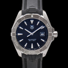 Load image into Gallery viewer, Tag Heuer Aquaracer Quartz Black Dial Black Rubber Strap Watch for Men - WAY1110.FT8021