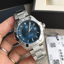 Load image into Gallery viewer, Tag Heuer Aquaracer Quartz Blue Dial Silver Steel Strap Watch for Men - WAY1112.BA0928
