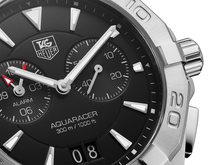 Load image into Gallery viewer, Tag Heuer Aquaracer Quartz Black Dial Silver Steel Strap Watch for Men - WAY111Z.BA0928