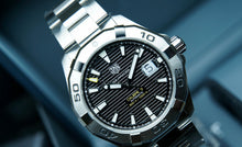 Load image into Gallery viewer, Tag Heuer Aquaracer Automatic Black Dial Silver Steel Strap Watch for Men - WAY2010.BA0927
