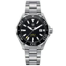 Load image into Gallery viewer, Tag Heuer Aquaracer Black Dial Silver Steel Strap Strap Watch for Men - WAY201A.BA0927