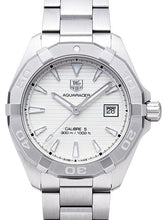Load image into Gallery viewer, Tag Heuer Aquaracer Automatic White Dial Silver Steel Strap Watch for Men - WAY2111.BA0928