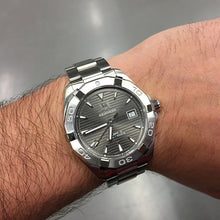 Load image into Gallery viewer, Tag Heuer Aquaracer Automatic Anthracite Grey Dial Silver Steel Strap Watch for Men - WAY2113.BA0928
