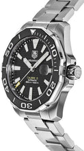 Load image into Gallery viewer, Tag Heuer Aquaracer Automatic Black Dial Silver Steel Strap Watch for Men - WAY211A.BA0928
