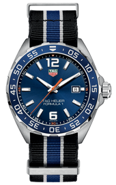 Tag Heuer Formula 1 Quartz Blue Dial Two Tone NATO Strap Watch for Men - WAZ1010.FC8197