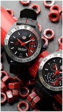 Load image into Gallery viewer, Tag Heuer Formula 1 Senna Special Edition Black Dial Two Tone Rubber Strap Watch for Men - WAZ1014.FT8027