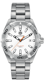 Tag Heuer Aquaracer Quartz White Dial Silver Steel Strap Watch for Men - WBD1111.BA0928