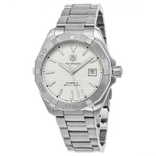 Load image into Gallery viewer, Tag Heuer Aquaracer Automatic White Dial Silver Steel Strap Watch for Men - WAY2111.BA0928