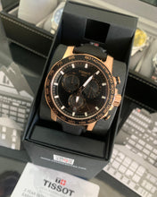 Load image into Gallery viewer, Tissot Supersport Chrono Black Dial Black Leather Strap Watch for Men - T125.617.36.051.00