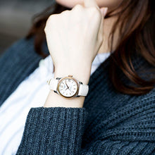Load image into Gallery viewer, Tissot T-Classic Powermatic 80 Mother of Pearl Silver Dial White Leather Strap Watch For Women - T108.208.26.117.00
