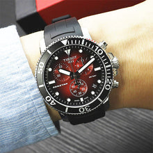 Load image into Gallery viewer, Tissot Seastar 1000 Chronograph Red Dial Black Rubber Strap Watch For Men - T120.417.17.421.00