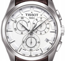 Load image into Gallery viewer, Tissot Couturier Chronograph White Dial Brown Leather Strap Watch For Men - T035.617.16.031.00