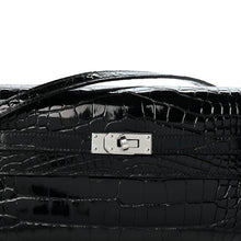 Load image into Gallery viewer, Shiny Alligator Kelly Wallet To Go Black
