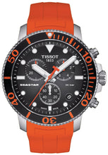 Load image into Gallery viewer, Tissot Seastar 1000 Chronograph Black Dial Orange Rubber Strap Watch For Men - T120.417.17.051.01