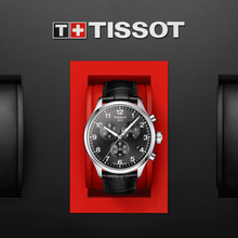 Load image into Gallery viewer, Tissot Chrono XL Classic Black Dial Black Leather Strap Watch For Men - T116.617.16.057.00