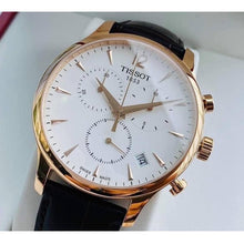 Load image into Gallery viewer, Tissot T Classic Tradition Chronograph White Dial Brown Leather Strap Watch For Men - T063.617.36.037.00