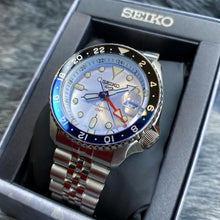 Load image into Gallery viewer, Seiko 5 Sports Automatic GMT SKX Sports Style Asia Exclusive Limited Edition Ice Blue Dial Silver Steel Strap Watch For Men - SSK029K1