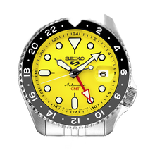 Load image into Gallery viewer, Seiko 5 Sport SKX GMT US Special Creation Automatic Yellow Dial Silver Steel Strap Watch for Men - SSK017K1