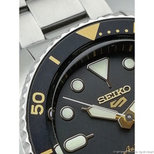 Load image into Gallery viewer, Seiko 5 Sports Automatic Black Dial Silver Steel Strap Watch For Men - SRPD57K1