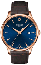 Load image into Gallery viewer, Tissot T Classic Tradition Blue Dial Brown Leather Strap Watch For Men - T063.610.36.047.00