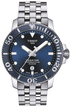 Load image into Gallery viewer, Tissot T Sport Seastar 1000 Powermatic Silicium Blue Dial Silver Steel Strap Watch For Men - T120.407.11.041.01