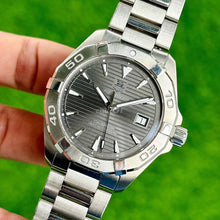 Load image into Gallery viewer, Tag Heuer Aquaracer Automatic Anthracite Grey Dial Silver Steel Strap Watch for Men - WAY2113.BA0928