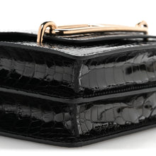 Load image into Gallery viewer, Shiny Alligator Mini Sac Roulis Black