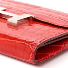 Load image into Gallery viewer, Shiny Alligator Constance Short Wallet Geranium