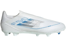 Load image into Gallery viewer, adidas F50 League Laceless FG/MG Cloud White Silver Metallic