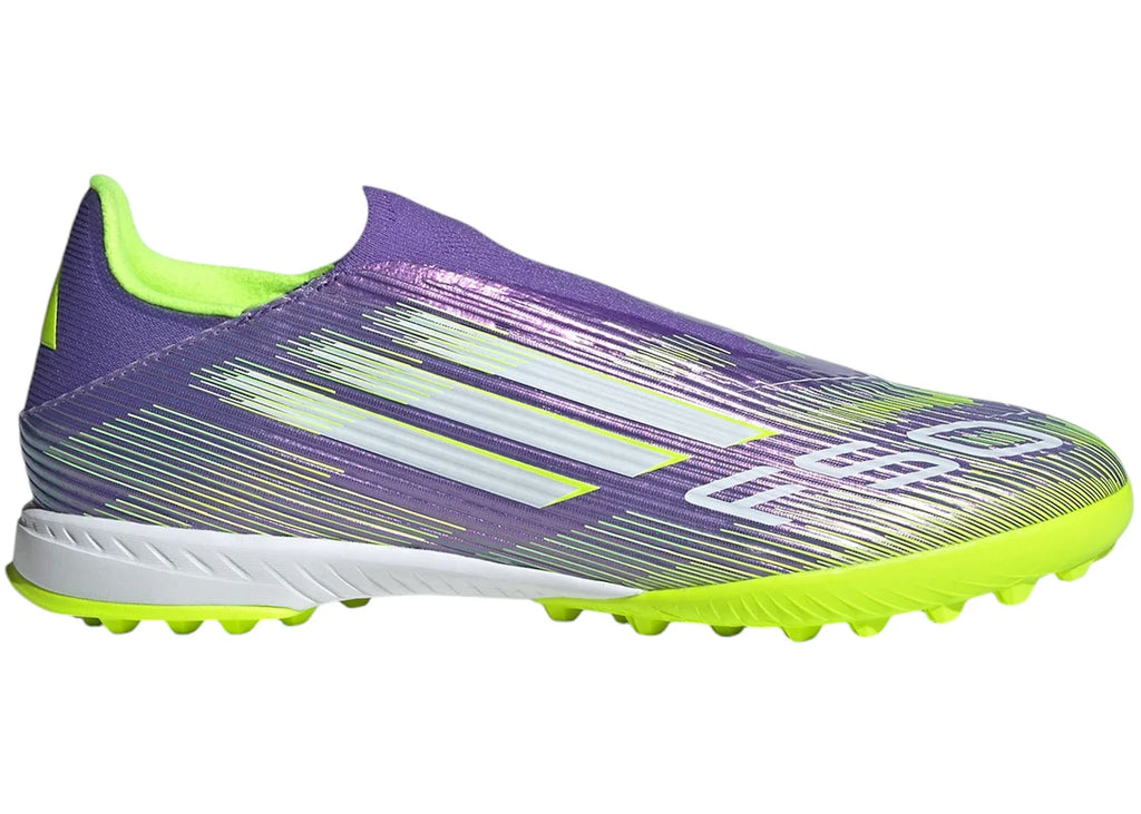 adidas F50 League Laceless TF Purple Rush Cloud White Lucid Lemon