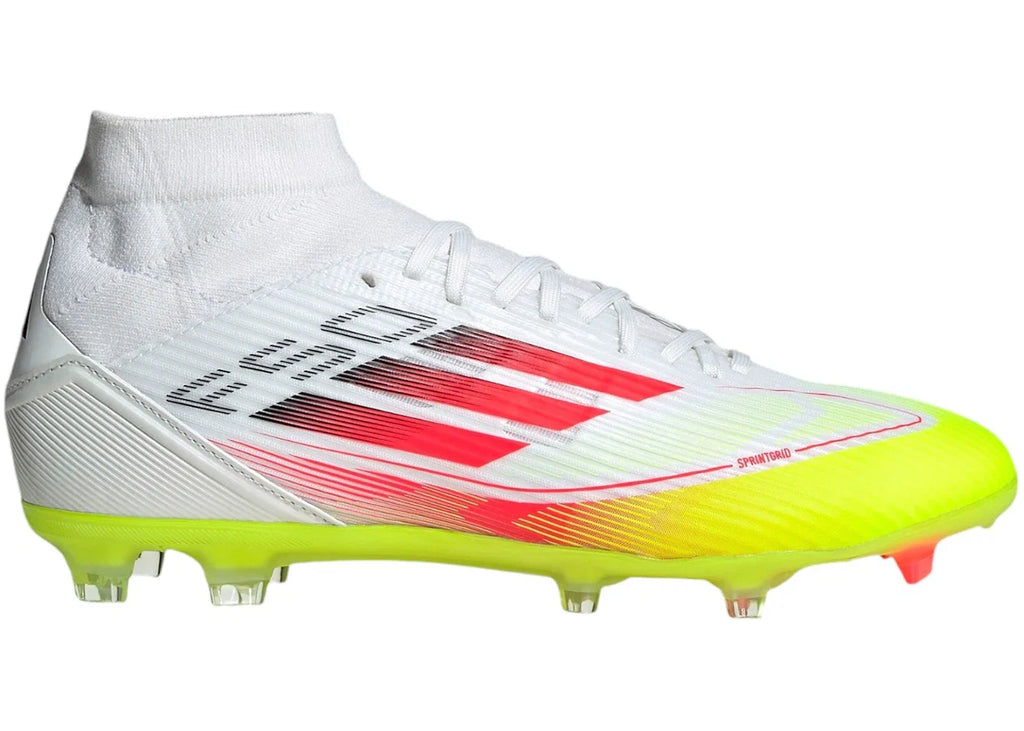 adidas F50 League Mid-Cut FG/MG Cloud White Lucid Red Solar Yellow (Women's)