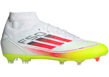 Load image into Gallery viewer, adidas F50 League Mid-Cut FG/MG Cloud White Lucid Red Solar Yellow (Women's)