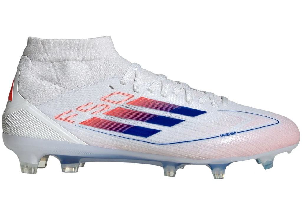 adidas F50 Pro Mid-Cut FG Cloud White Lucid Blue Solar Red (Women's)